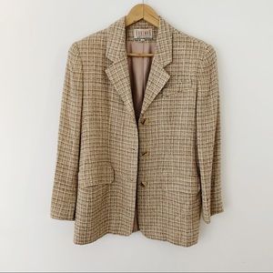 Vintage Houndstooth Tan and Brown Blazer